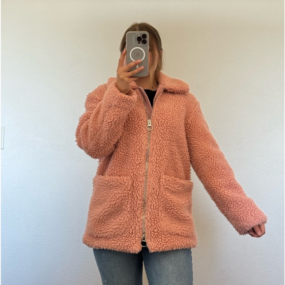 Topshop Pink fur Teddy Coat - Picture 2 of 9